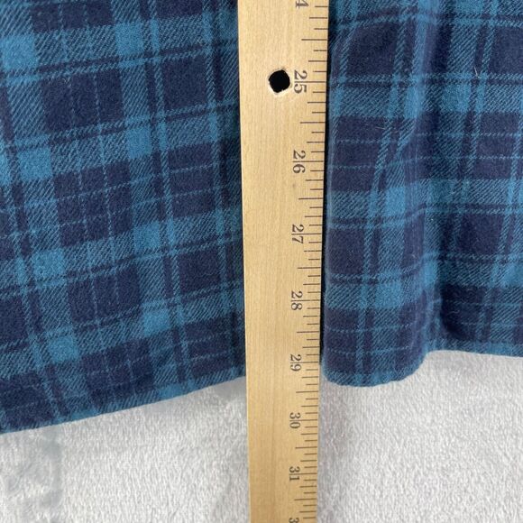 French Connection Flannel Shirt Mens XL Blue Plaid 100% Cotton Button Down - Picture 8 of 14